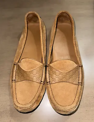 $175 • Buy GUCCI Guccissima Tan Suede Leather Driving Loafers Shoes EU 37.5 US 7.5 Italy