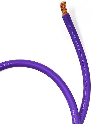 $1.25 • Buy 4 Gauge AWG PURPLE Power Ground Wire Sky High Car Audio Sold By The Foot GA Ft 
