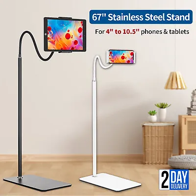 Tablet Tripod Floor Stand Phone Gooseneck Holder Mount For 4-10.5  IPhone IPad • £14.59