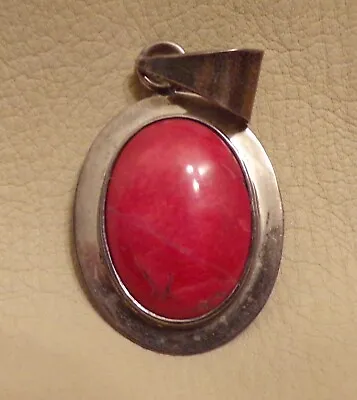 Mexico Sterling Silver And Red Jasper Pendant • $45