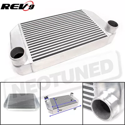 $196 • Buy Rev9 Universal V-Mount Turbo Intercooler FMIC 25x12x3.5 550HP 2.75 Inlet/Outlet