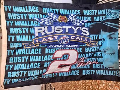 Rusty Wallace Nascar Miller Lite Banner Flag 44 ×32  Penske 2005 EUC • $11.99