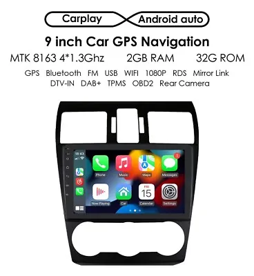 For Subaru Forester Impreza 2012-2015 9''Android 12 CarPlay Radio GPS Stereo 32G • $140.59