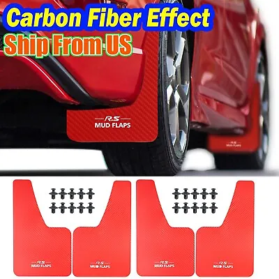 8.27*14.17  4 Pcs Red Rally Racing Flexible Mud Flaps Splash Guard For Honda.... • $18.99