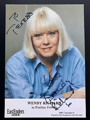 WENDY RICHARD As Pauline Fowler - EASTENDERS Hand Signed Cast Fan Card • £8