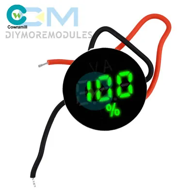 Mini Round Voltage Power Meter Colour 2-wires LED Display Voltmeter 2S/3S/4S/7S • $8.52