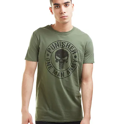 Official Marvel Punisher One Man Army T-shirt Military Green S - XXL • £13.99