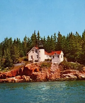 Tremont ME Bass Harbor Head Light House Mt Mount Desert Island Vtg Postcard View • $2.83