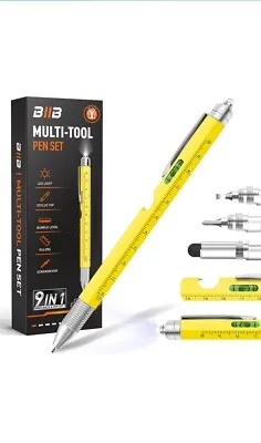 Gifts For Men 9 In 1 Multitool Pen Set Cool Gadgets For Men Dad Him (Yellow) • $25