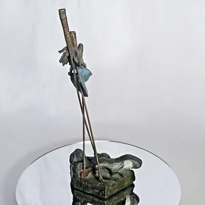 MARK HOPKINS Cast Bronze Golf Sculpture  CLUBS  Limited Edition 1989 • $375.25