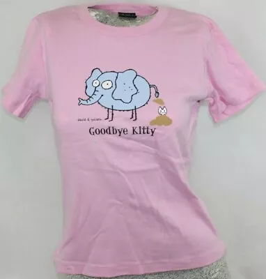 Womens Juniors David & Goliath Goodbye Kitty Pink Novelty Tee T-Shirt  • £11.56