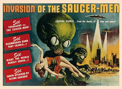 Saucer Men Horror Space Flying UFO Alien Film Vintage Poster Repro FREE S/H • $22.15