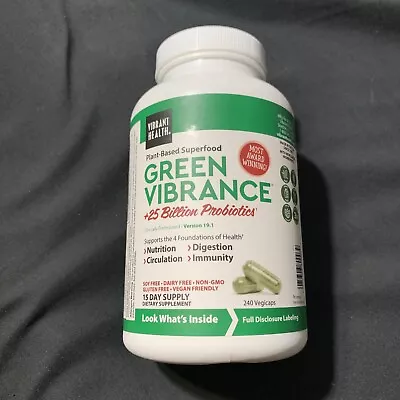 $37.99 • Buy Vibrant Health, Green Vibrance, Plant-Based Superfood , 240 VegiCaps EXP:5/2024