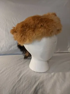 Vintage Fur Hat Or Cap With Raccoon Tail Small • $19.99