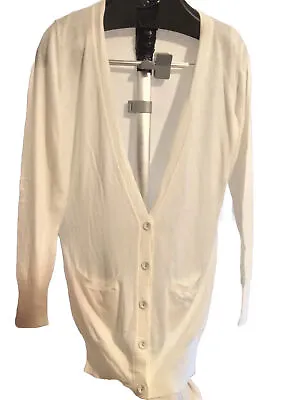 Next Cardigan Women Top Size 10 Long Sleeves Ladies Knit Workwear Cream Button • $12.43