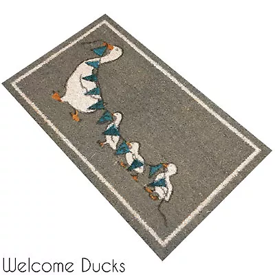 Grey Welcome Ducks Coir Indoor Outdoor Doormats Floor Entrance Door Mats  • £9.49