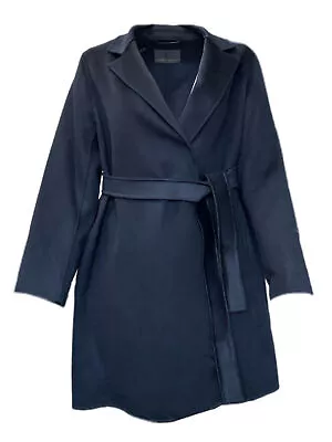 Marina Rinaldi Women's Navy Tevere Wool Lapel Collar Belted Coat NWT • $406.25