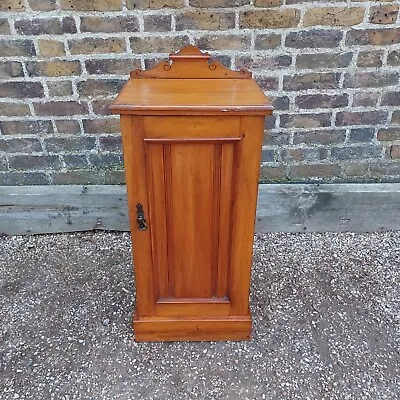 £149 • Buy Antique Victorian Satinwood Bedside Cabinet Pot Cupboard Hall Table