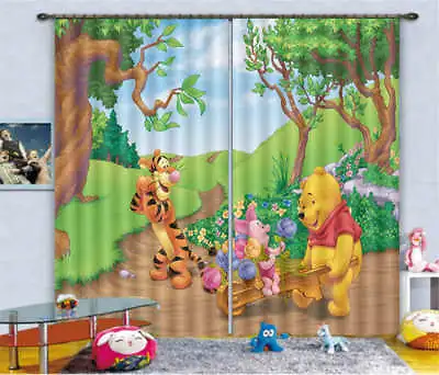 Winnie The Pooh 3D Curtain Blockout Photo Printing Curtains Drape Fabric • $189.99