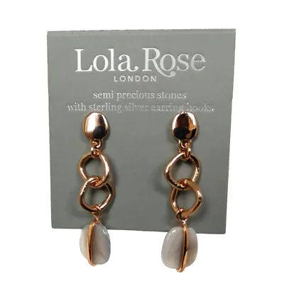 Lola Rose Bassa Link Earrings In Botswana Agate • £57.20