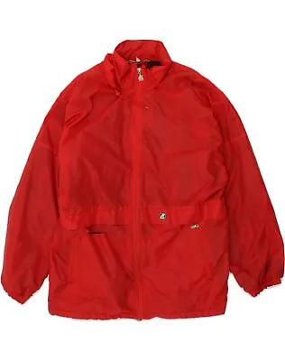 K-WAY Mens Hooded Rain Jacket UK 42 XL Red Polyamide HG09 • $26.76
