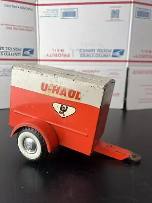 Vintage Ny-Lint Toys Metal U-Haul Trailer Back Door Opens - Orange And White  • $39.99