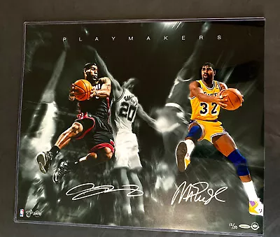 Lebron James Magic Johnson Dual Signed LE 20x24 Photo (UDA) • $5200