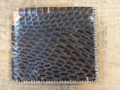 Handmade Bifold Snakeskin Leather Wallet With Zippered Pocket • $15