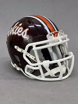 Virginia Tech Hokies Script Logo Custom Riddell Speed Football Mini Helmet • $99.99