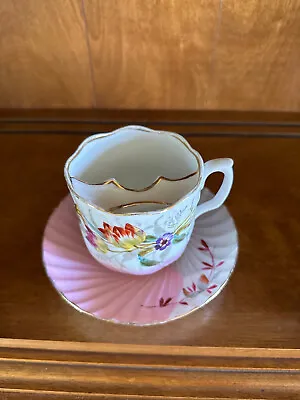 Vintage Mustache Mug With Saucer • $13