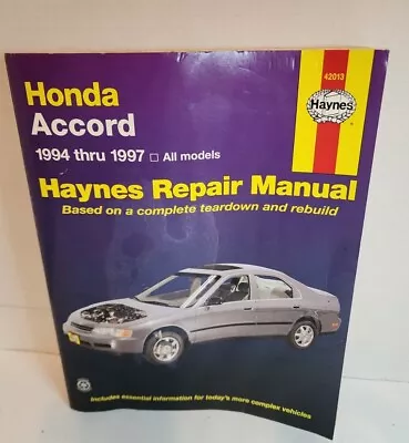 Haynes Honda Accord Repair Manual 1994 Thru 1997 Series  42013 Complete Teardown • $16.99