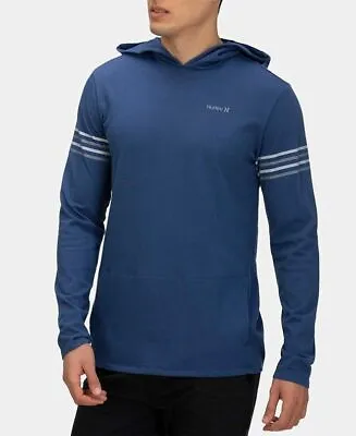 Hurley Men's Light Hoodie Monroe Cotton Long-Sleeve Pullover Blue Medium Large • $24.95