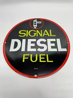 Signal Diesel Fuel Vintage Style Porcelain Sign Pump Plate Service Station • $92.99