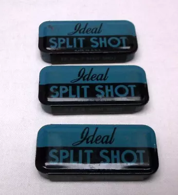 Ideal Split Shot Tin Boxs With Sinkers Group Of 3 • $21