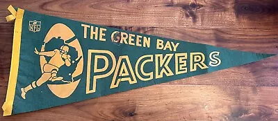 1960's Green Bay Packers Pennant Showing Running Back With Stiffarm / Football • $130