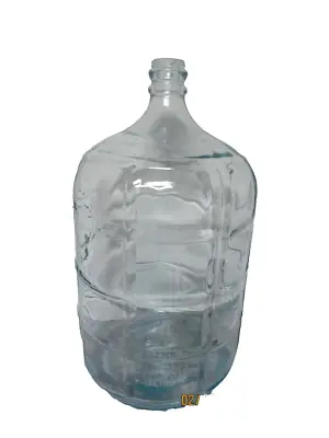 Crisa 5 Gallon Glass Water Bottle..blue Tint..embossed Checkered..mexico • $58