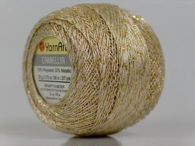 Cream Gold Metallic Braid Thread Cross Stitch 20gr YarnArt Camellia 17349 • $2.59