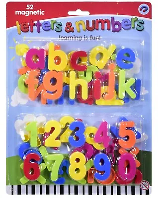 52pc Large Magnetic Letters Alphabet & Numbers Fridge Magnets Toys Kids Learning • £4.75