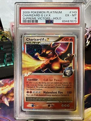 $80 • Buy PSA EX/MT 6 Pokemon 2009 Platinum Supreme Victors Holo Charizard G Lv.x #143