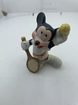 Vintage Disney Mickey Mouse Tennis Player Porcelain Ceramic Figure 4  MINT  • $12.74