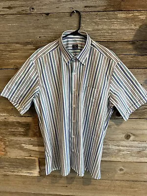 Maus & Hoffman Mens XL Multi Color Stripe Button Down Short Sleeve Solemare • $29