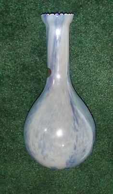  Murano Lavorazione Art Glass Bud Vase Blue Swirl Pattern With Label • $24.50