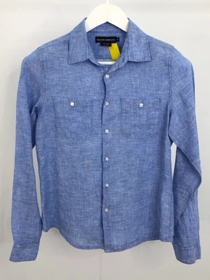 $34.99 • Buy ISLAND COMPANY Women Size S Light Blue 100% Linen Button Up Blouse