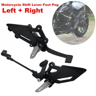 Motorcycle Shift Lever Front Foot Peg Bracket Footrest Pedal Aluminum Left+Right • $25.99