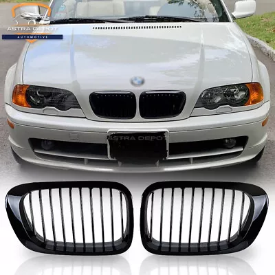 Gloss Black Front Kidney Grille Grill For BMW E46 M3 325Ci 330Ci Coupe 1999-2002 • $34.98