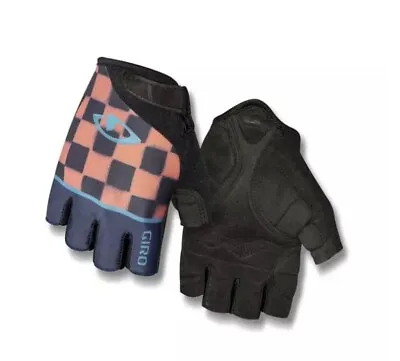 Giro JAG’ETTE Women’s Cycling Gloves Large Midnight Peach Checkered • $17.99