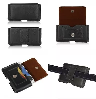 For OPPO A73 4G Black Leather Tradesman Workman Belt Loop Pouch Case Cover  • $25