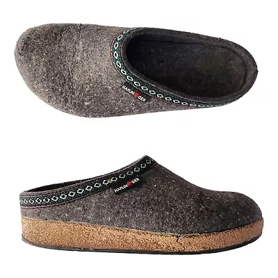 Haflinger Womens GZ Classic Grizzly Felt Clogs Classic Gray Size EU 38 US 7.5 • £33.21