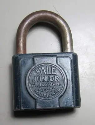 Vintage YALE JUNIOR   YALE & TOWNE Mfg. Co. Made In USA Lock Padlock NO Key • $5.99