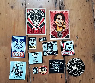 SHEPARD FAIREY Obey Giant 13 Stickers Set 5 Large Rare Unsigned Print HPM • £12.99